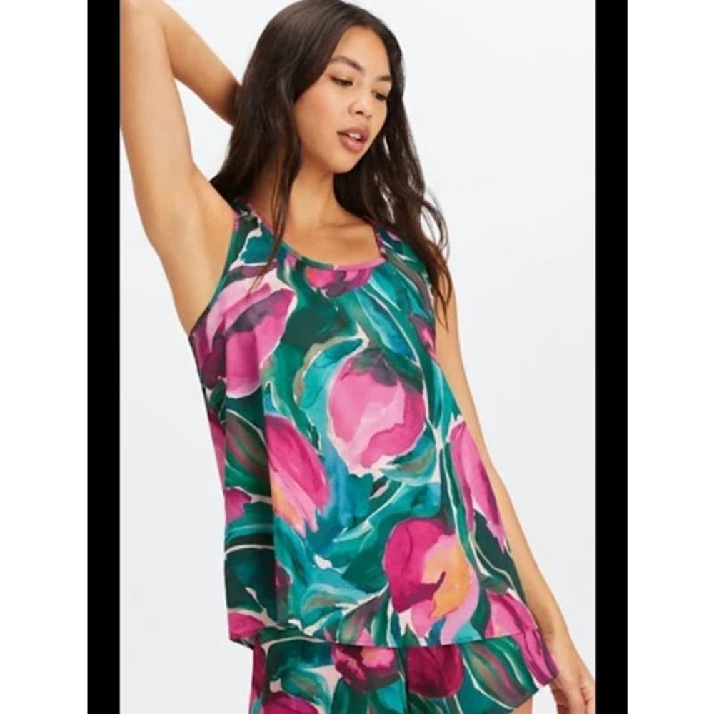 Fabletics Painted tulips Sleep tank Plus womens size XXL NWT
